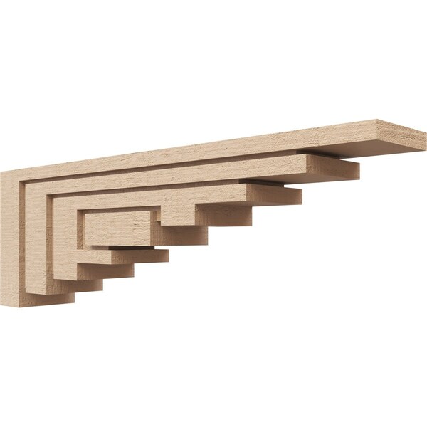 Ekena Millwork 5"W x 30"D x 10"H Thin Landon Rough Cedar Woodgrain TimberThane Corbel, Primed Tan CORUR05X30X10LANRCPR - main